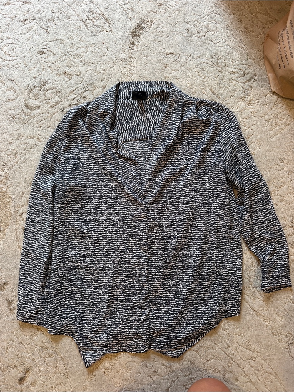 Mossimo Supply Co. Black & White Marled Cowl Neck Sweater